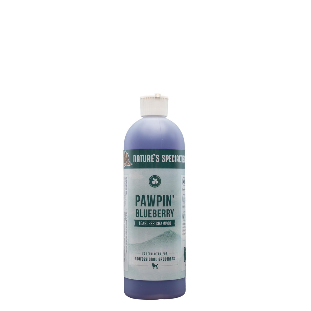 Nature's Specialties Pawpin' Blueberry face wash bottle for tearless cleansing.
