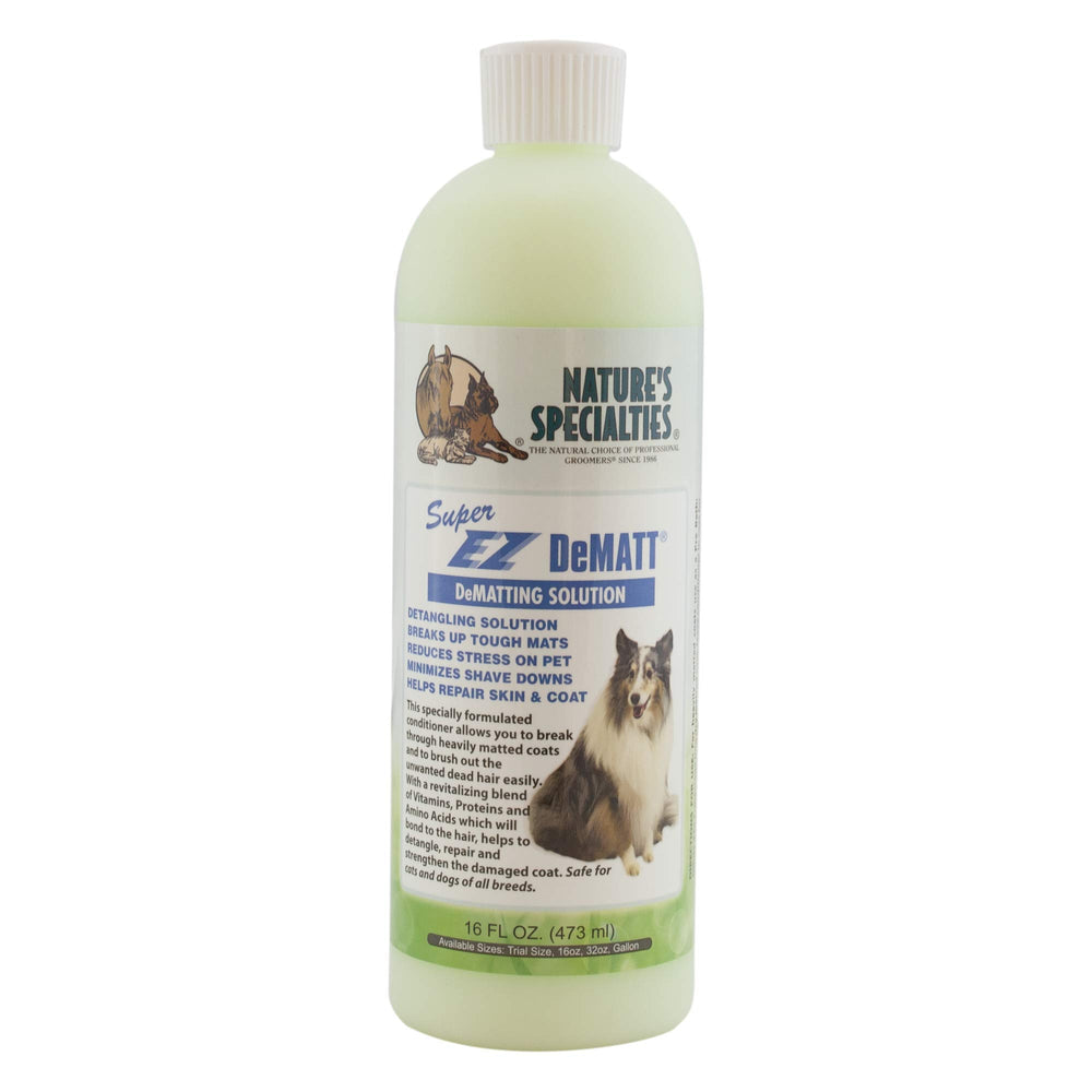 Nature's Specialties Super EZ DeMatt bottle for easy detangling and coat conditioning.