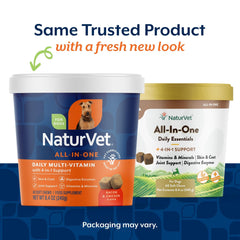 NaturVet All-in-One skin coat care chews for shine and healthy skin.