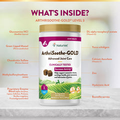 NaturVet ArthriSoothe-Gold Level 3 ingredients list highlights glucosamine and more