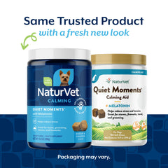 NaturVet bacon-chicken-flavored dog chews for easy administration during stressful events.