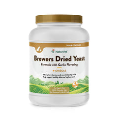 NaturVet Brewers Dried Yeast Tablets front view; tasty chewables for coat and energy