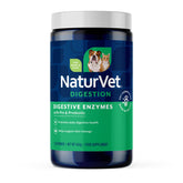 NaturVet Digestive Enzymes powder bottle supports digestion for dogs and cats
