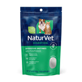 NaturVet Digestive Enzymes powder bottle aiding digestion during diet changes.