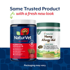 NaturVet dog allergy aid chews pack, convenient for daily use.