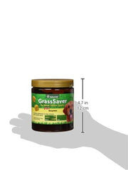 NaturVet GrassSaver bottle pour shows convenient packaging to keep 120 soft chews fresh.