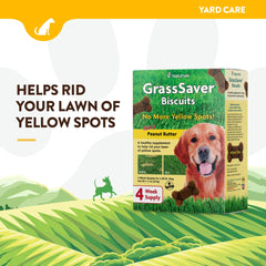 NaturVet GrassSaver peanut butter biscuits for dogs provide tasty reward and lawn care support