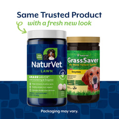 NaturVet GrassSaver Wafers dog-eating scene showing convenient crunchy chews for dogs