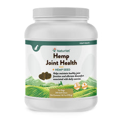 NaturVet Hemp Joint Health soft chews for dogs, puppy and senior, supporting mobility.