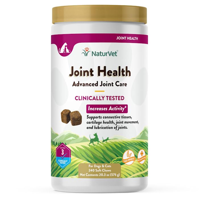NaturVet Joint Health Level 3 dog soft chew packshot highlighting joint support