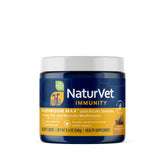 NaturVet Mushroom Max immunity bottle boosts daily canine health.