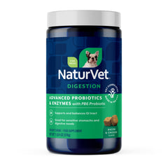 NaturVet PB6 bacon jar closeup shows tasty support for digestion.