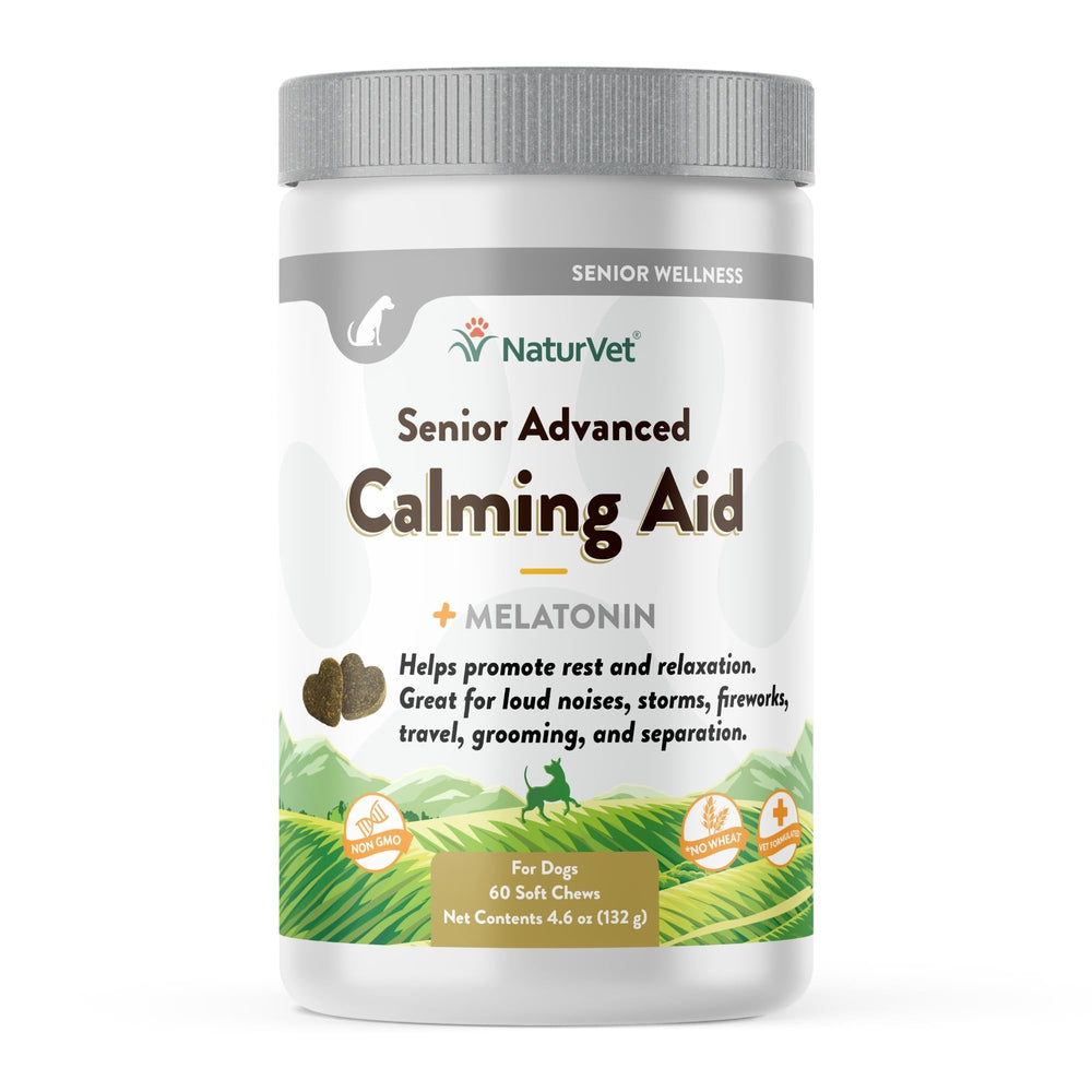 NaturVet Quiet Moments bottle with soft chews for dog anxiety and stress support