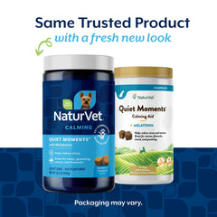 NaturVet Quiet Moments soft chews close-up showing bacon and chicken flavor appeal.