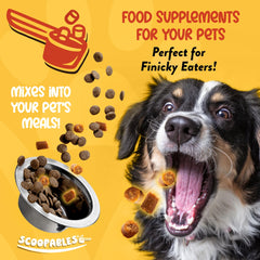 NaturVet Scoopables bag front highlighting flavor appeal for picky eaters and digestion