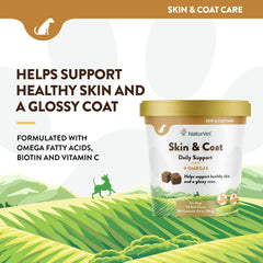 NaturVet Skin and Coat Plus Breath Aid wheat free soft chew for dogs