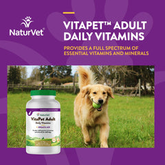 NaturVet VitaPet breath-aid label on bottle hints at breath support.