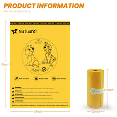 Natuural cornstarch bags offer compost-friendly disposal