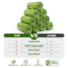 Natuural leakproof bags ensure secure handling of dog waste.