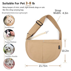 NATUYA sling front pocket brown keeps keys or treats within reach.
