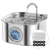 NautyPaws cat water fountain in stainless steel for reliable hydration