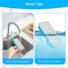 NautyPaws triple filtration system highlights hair debris removal for fresher water.