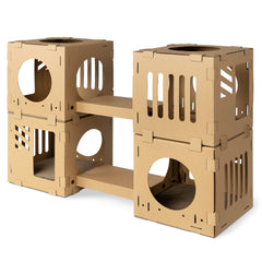 Navaris modular cardboard cat house cubes offer sturdy, stackable play space for small cats.