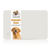 NAVKONY diatomite stone pet feeding mat with off-white square design for fast spill absorption.