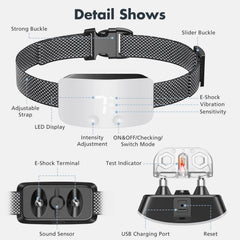 Close-up of NBJU bark collar sensor for accurate barking detection
