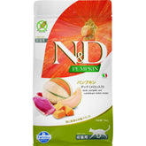 N&D Pumpkin Duck Cantaloupe adult dry cat food bag with premium protein.