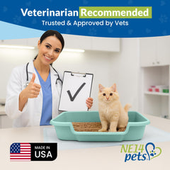 NE14pets KittyGoHere roomy litter area supports comfortable turning and digging.