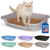 NE14pets KittyGoHere senior large misty gray litter box for comfortable access