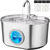 Neareal cat water fountain stainless steel bowl, durable and easy to clean.