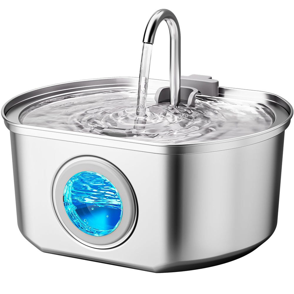 Neareal cat water fountain with water level window for easy monitoring and refills.