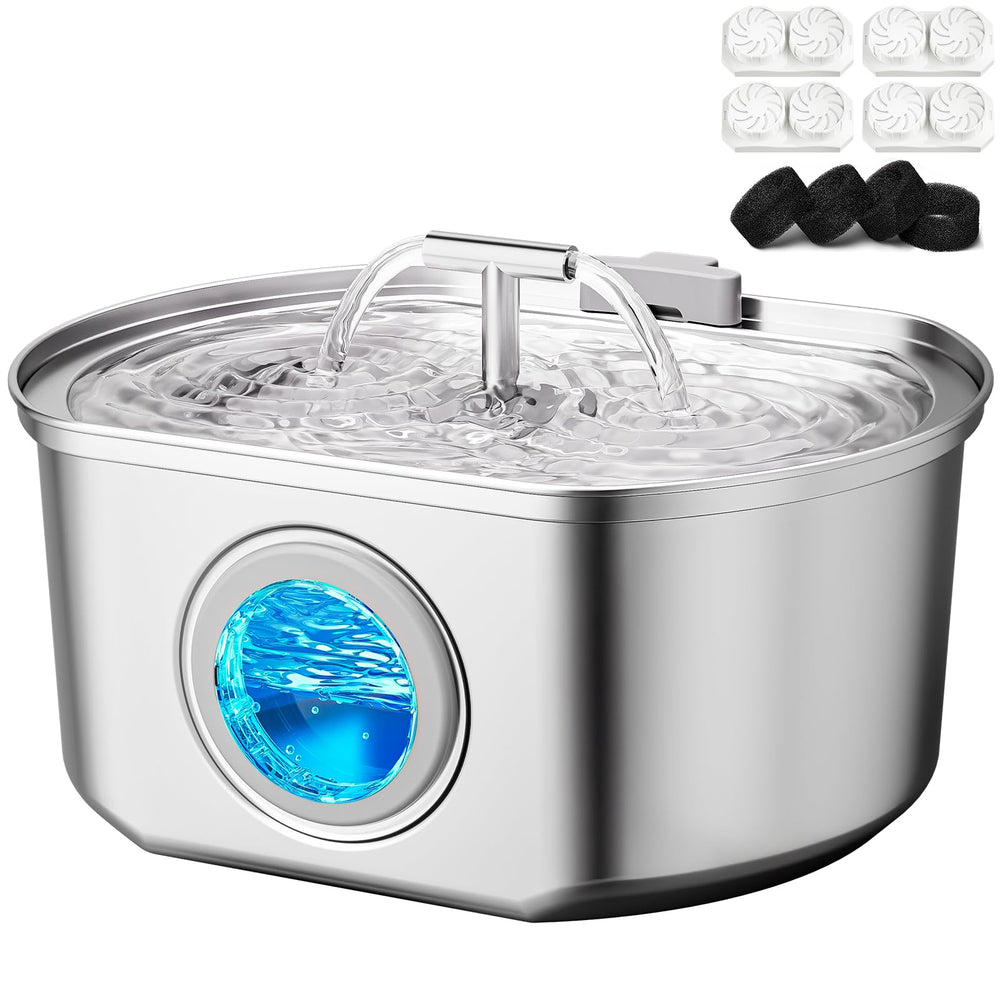 Neareal cat water fountain with water level window for easy monitoring