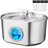 Neareal cat water fountain with water level window for easy monitoring