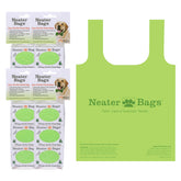 Neater Bags demonstrate dispensing one-at-a-time for quick walks and cleanups.