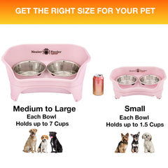 Neater Feeder Express catch basin keeps floors tidy during feeding.