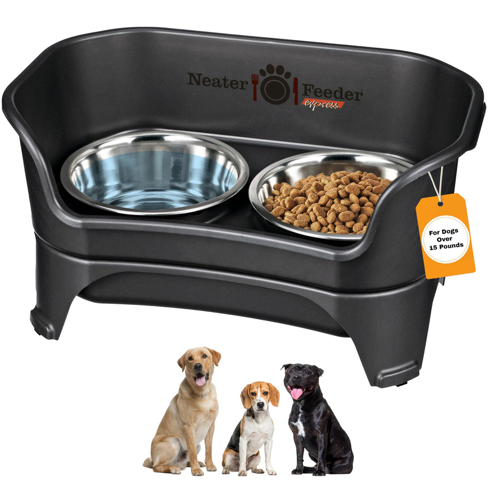 Neater Feeder Express mess-proof-bowl showing spill separation for a tidy mealtime.