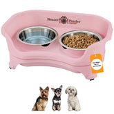 Neater Feeder Express mess-proof stand with elevated bowls for small dogs.