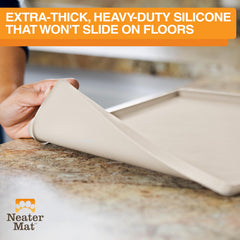 Neater Mat extra-thick anti-slip bottom prevents bowl sliding.