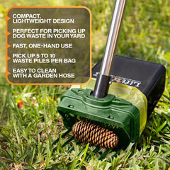 22-inch pole provides controlled pickup angle with Lift N’ Bag 2.0.