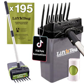 Neater Pet Brands Lift N' Bag 2.0 scoop-assembly shows quick yard cleanup.