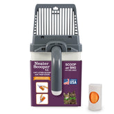 Neater Scooper XL in use deposits waste into a bag for mess-free litter box cleanup.