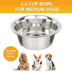 Stainless steel dog bowls from Neater Pet Brands, dishwasher-safe for quick cleanup.