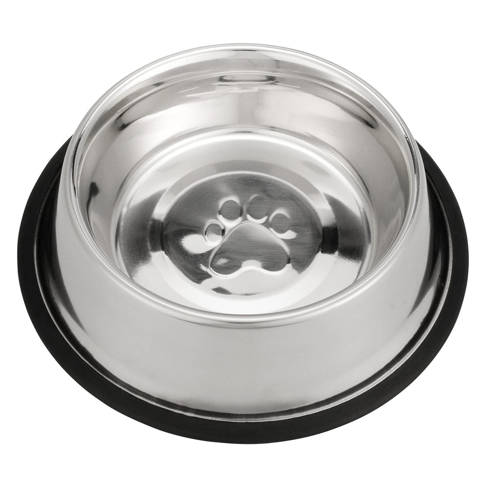 Neater Pet Brands stainless steel no-slip bowl front view highlights stable feeding