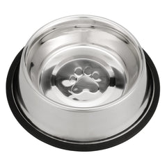 Neater Pet Brands stainless steel no-slip bowl front view highlights stable feeding
