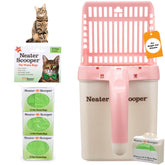 Neater Scooper with bag dispenser enables mess-free litter disposal.