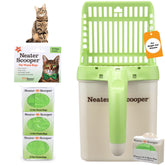Neater Scooper with standard bag-dispense for mess-free cleanup