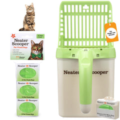 Neater Scooper with standard bag-dispense for mess-free cleanup